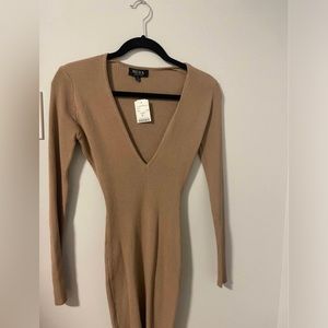 Deep V bodycon dress